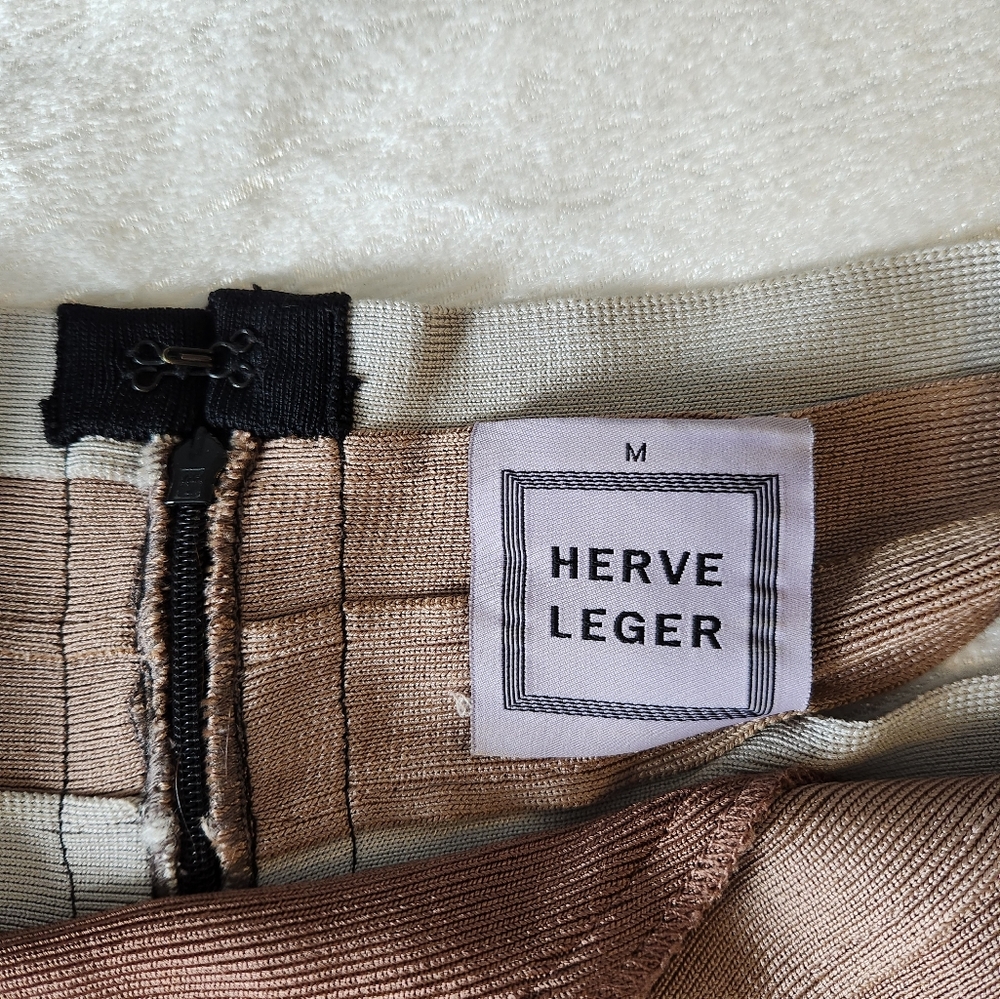 Herve Leger Bandage Dress Brown M (S) - Picture 3 of 5